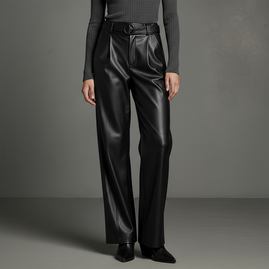 Aurelia Belted Leather Pants