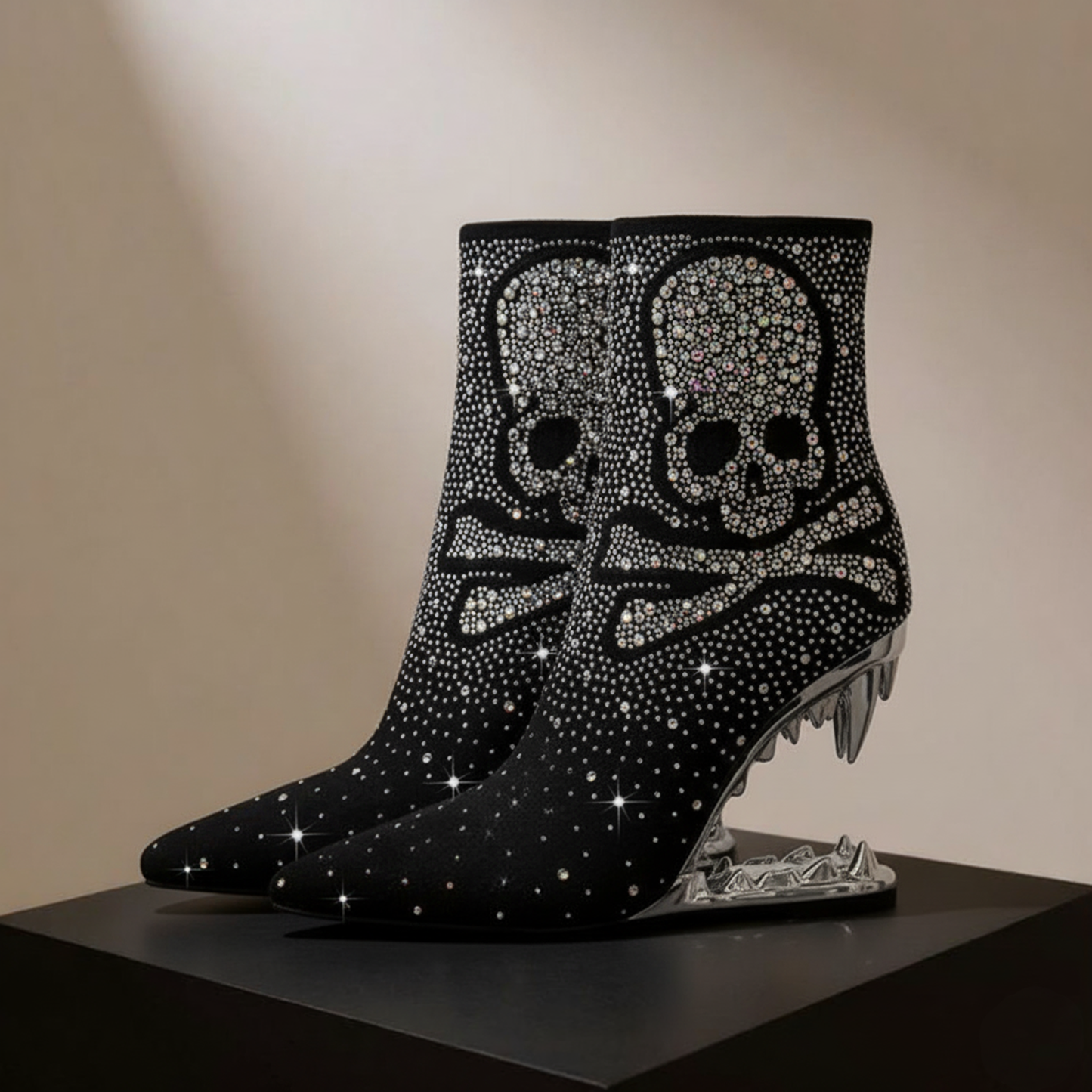 Eclipse Wolf Skull Ankle Boots