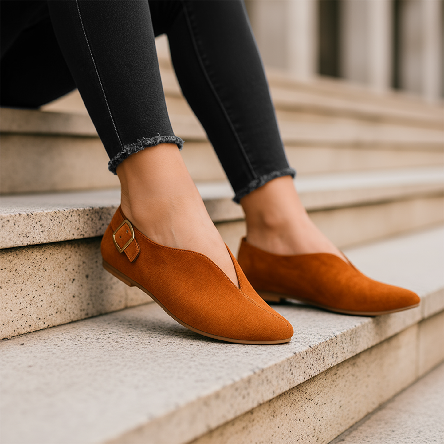 Amara Side-Buckle Flats