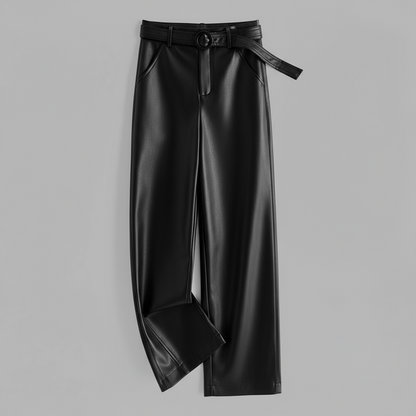 Aurelia Belted Leather Pants