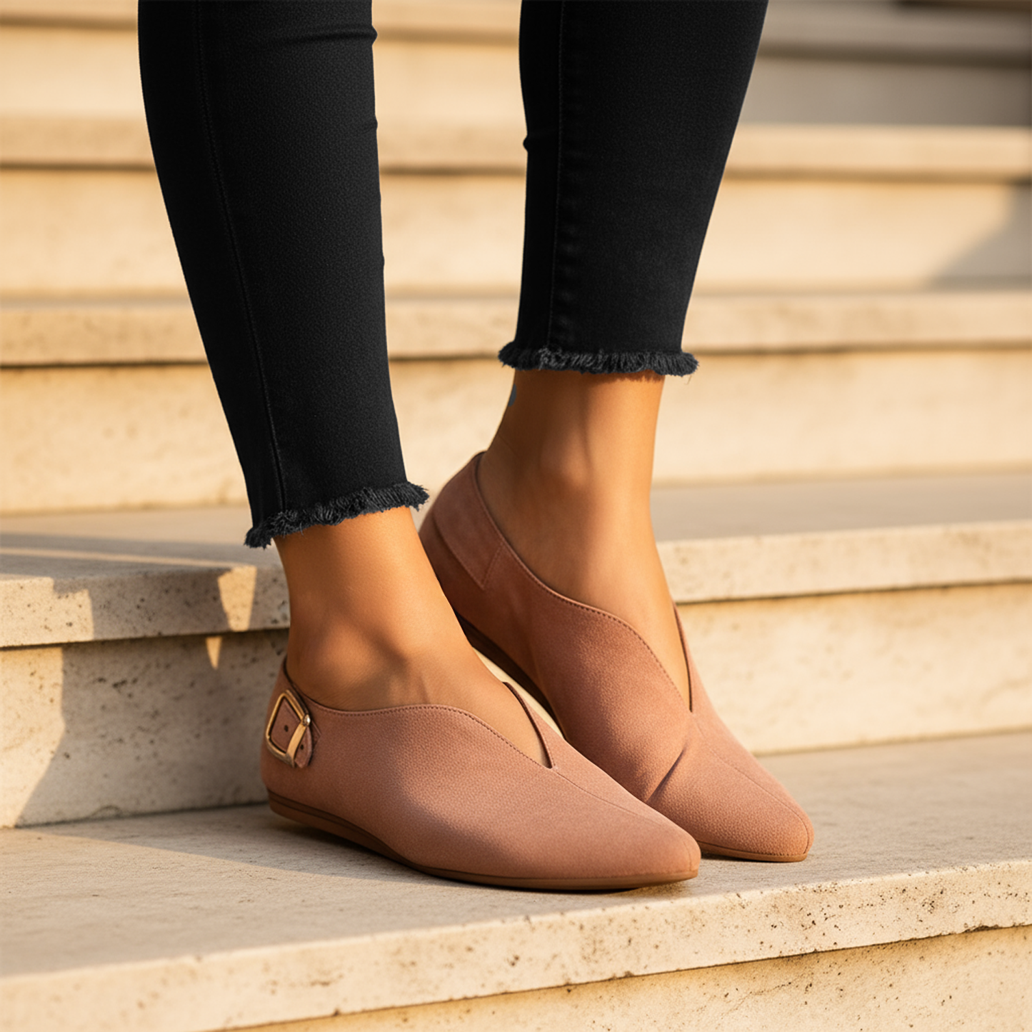 Amara Side-Buckle Flats