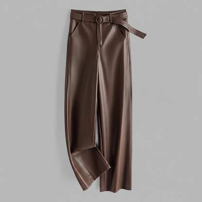 Aurelia Belted Leather Pants