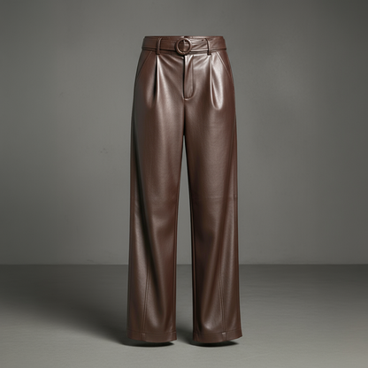 Aurelia Belted Leather Pants