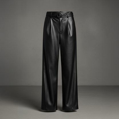 Aurelia Belted Leather Pants
