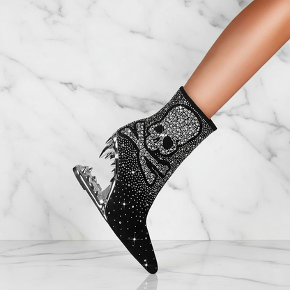 Eclipse Wolf Skull Ankle Boots