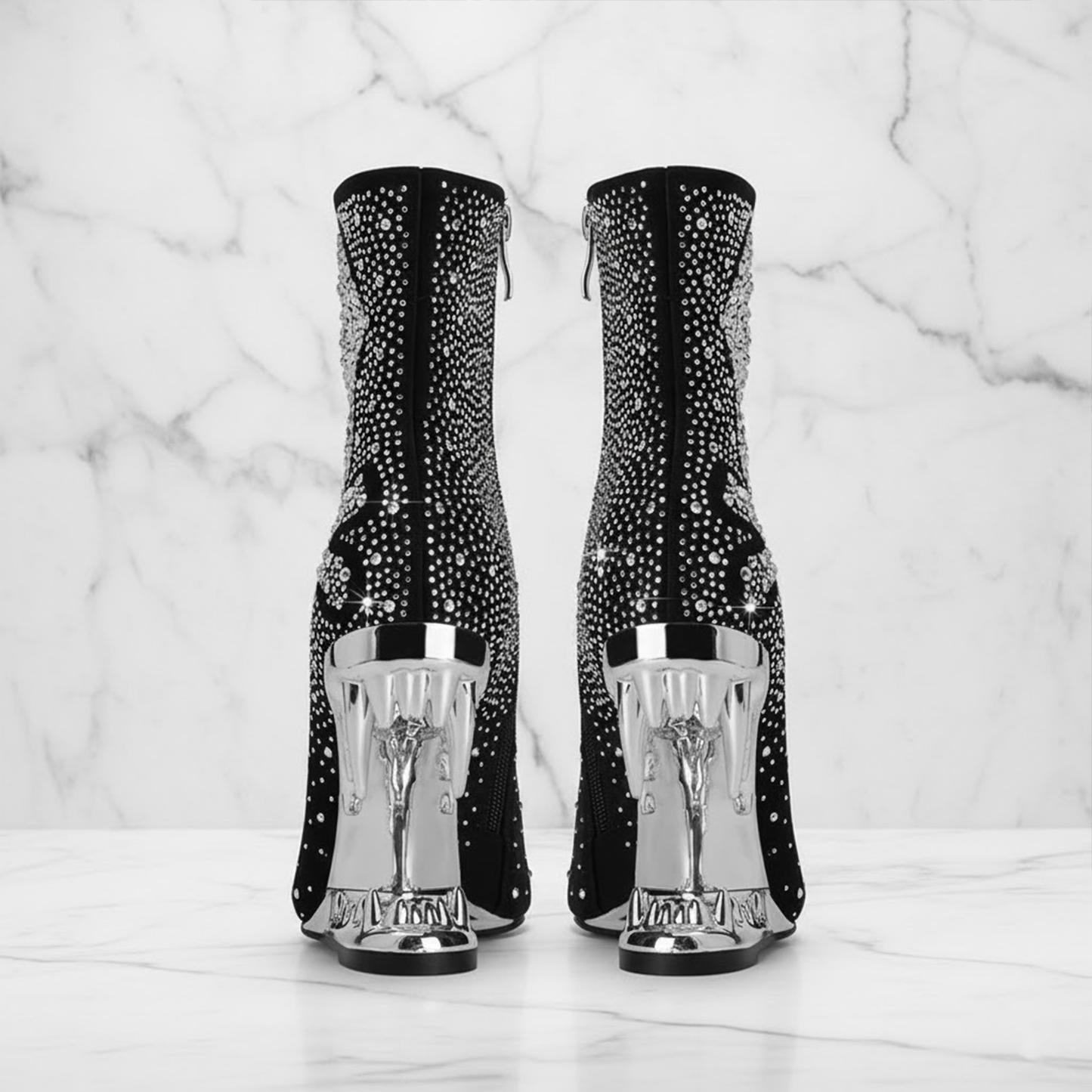 Eclipse Wolf Skull Ankle Boots