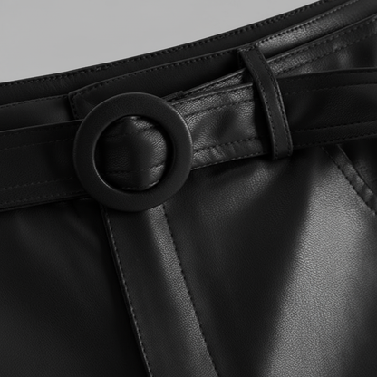 Aurelia Belted Leather Pants