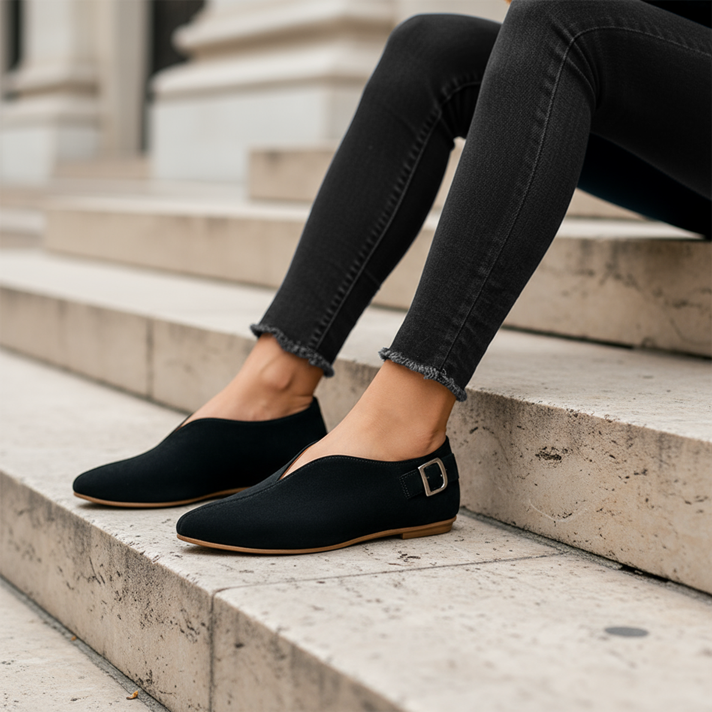Amara Side-Buckle Flats